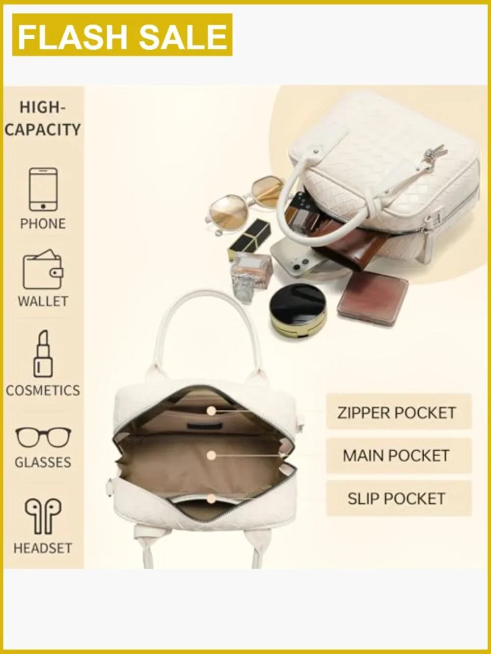 Handmade Woven Top Handle Bag with Crossbody Strap Satchel